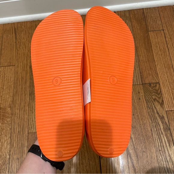 Capelli of New York Double Strap Slide Sandals Orange Women’s Size 9 - Picture 4 of 5